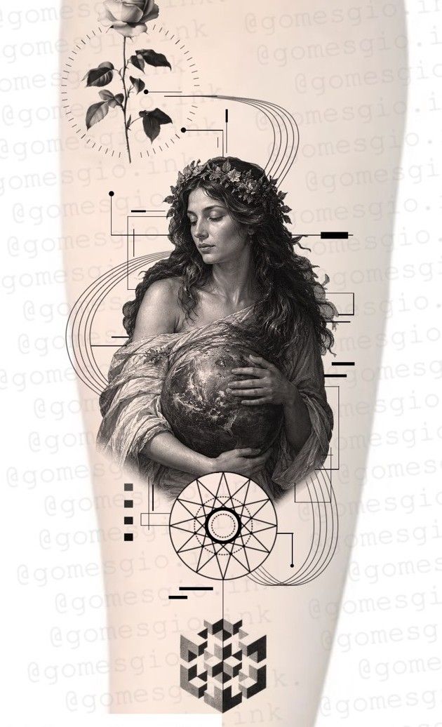 Gaia segurando a Terra